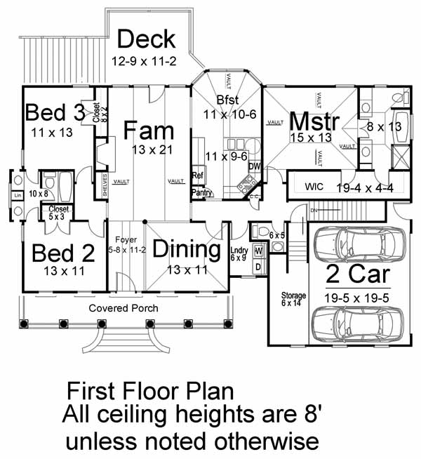 1st Floor Plan image of Hartridge House Plan